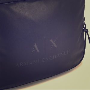 A|X Black Leather Backpack Armani Exchange